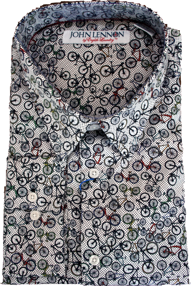 John Lennon Bicycle Ls Shirt - Pocket (760x1139), Png Download
