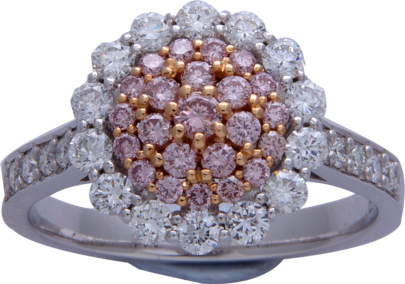 Pink White Diamond Ring (2500x2111), Png Download