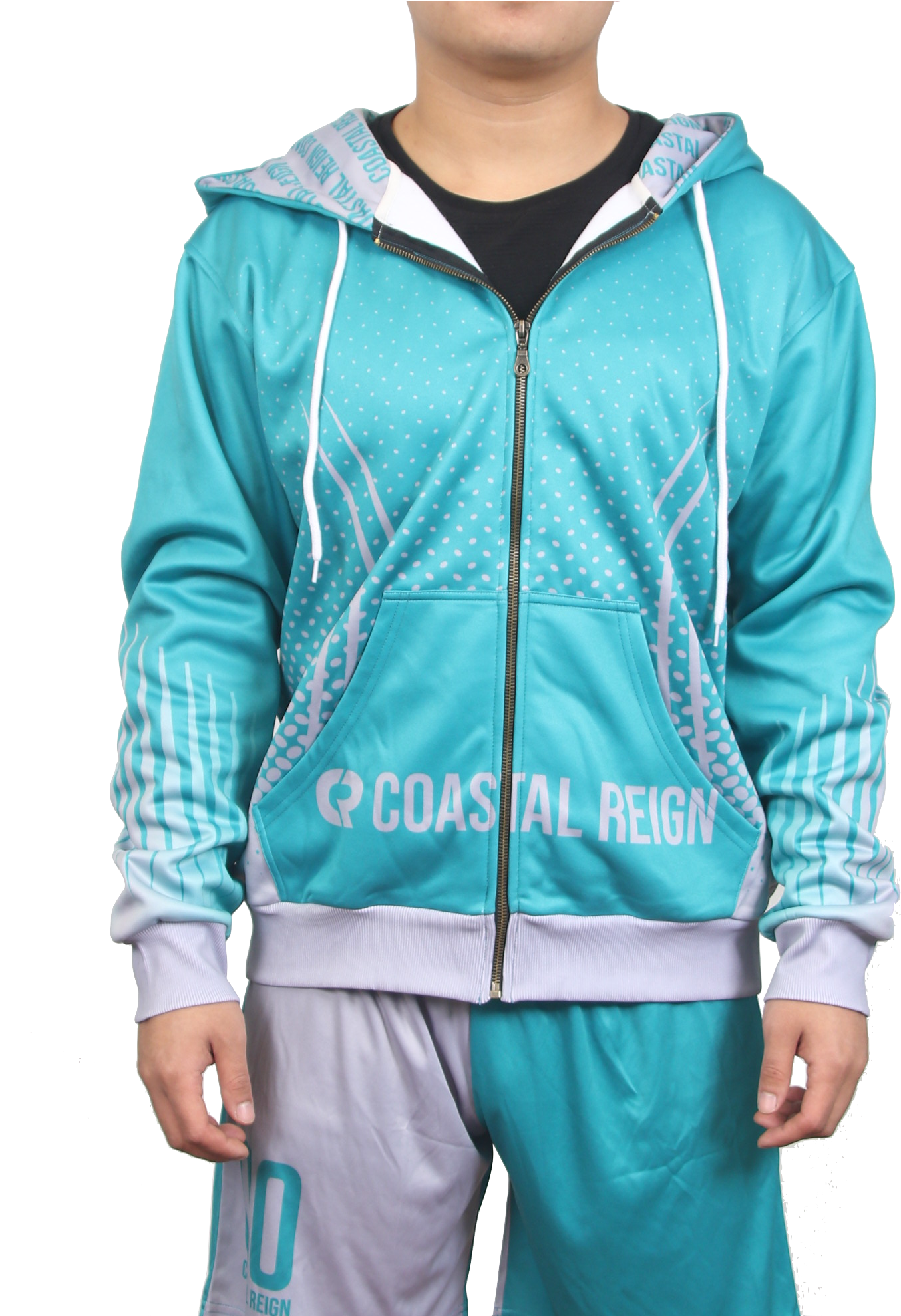 'a Picture Of A Sublimated Zip Hoodie, Ready To Be - Hoodie (1533x1978), Png Download