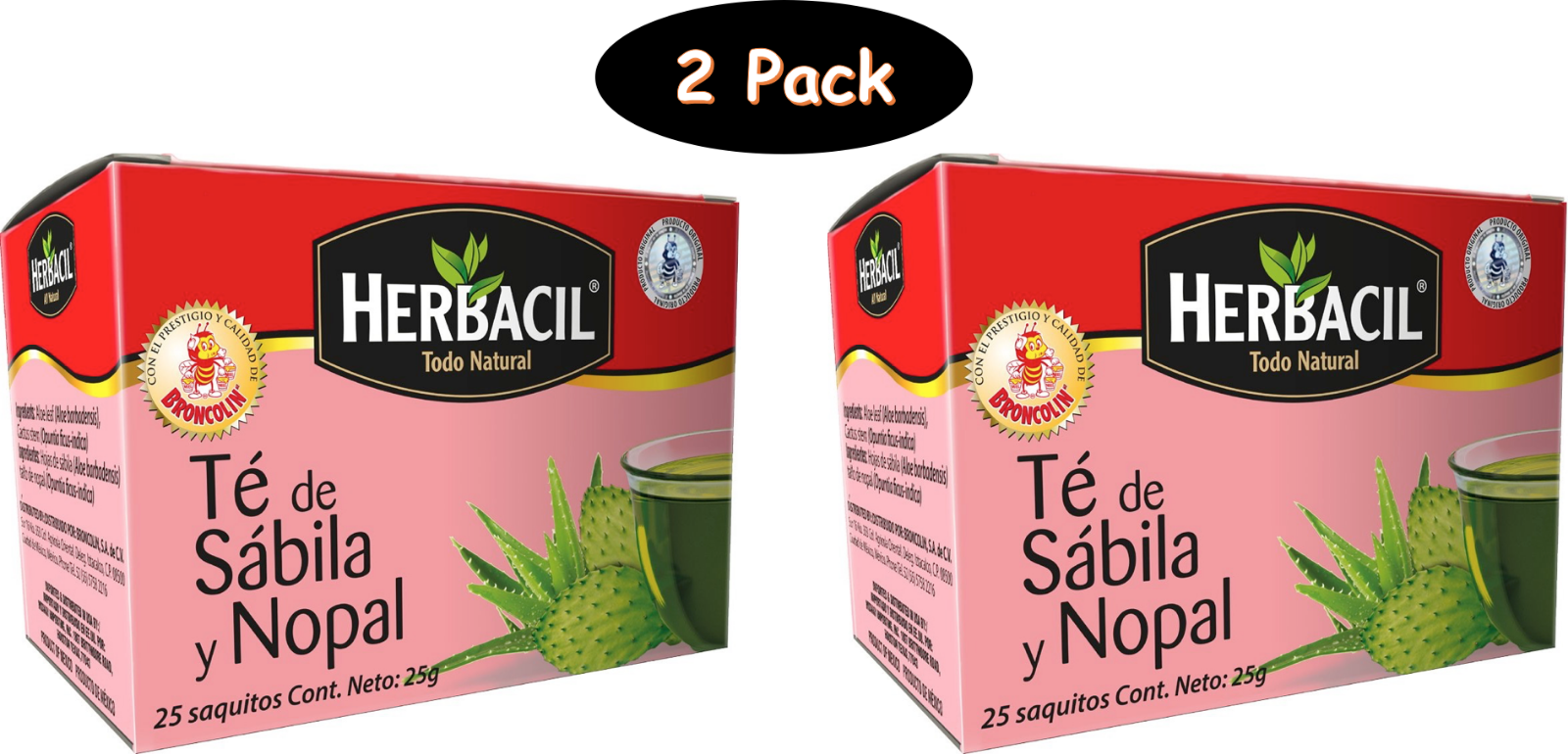 Herbacil Aloe Vera & Cactus Tea - Box (1600x770), Png Download