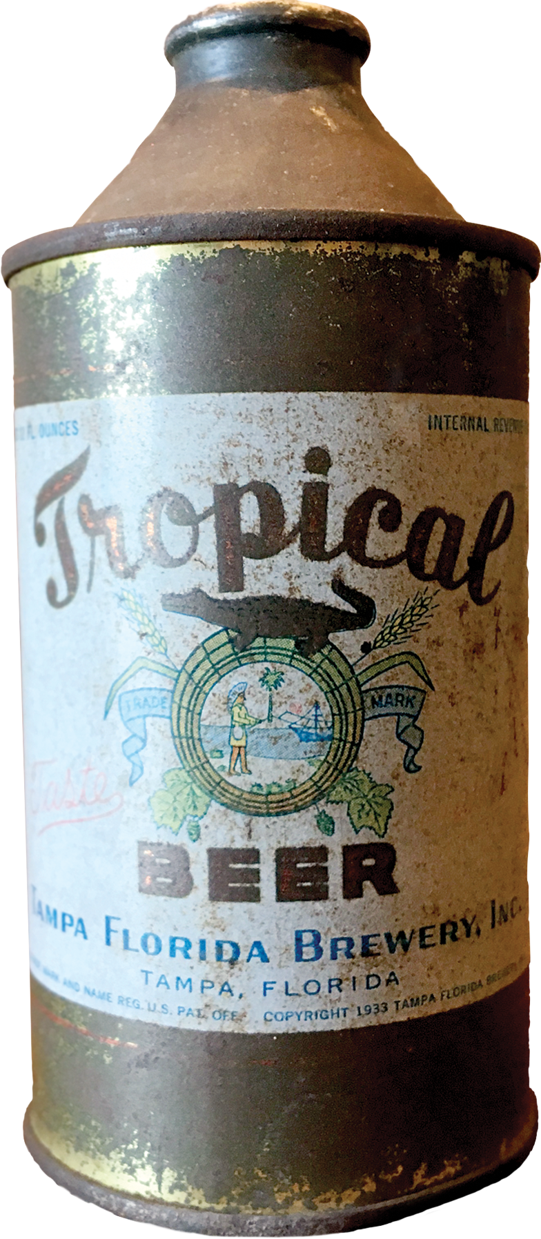 This Tropical Beer Can From The Tampa Florida Brewery - Beer Bottle (784x1796), Png Download
