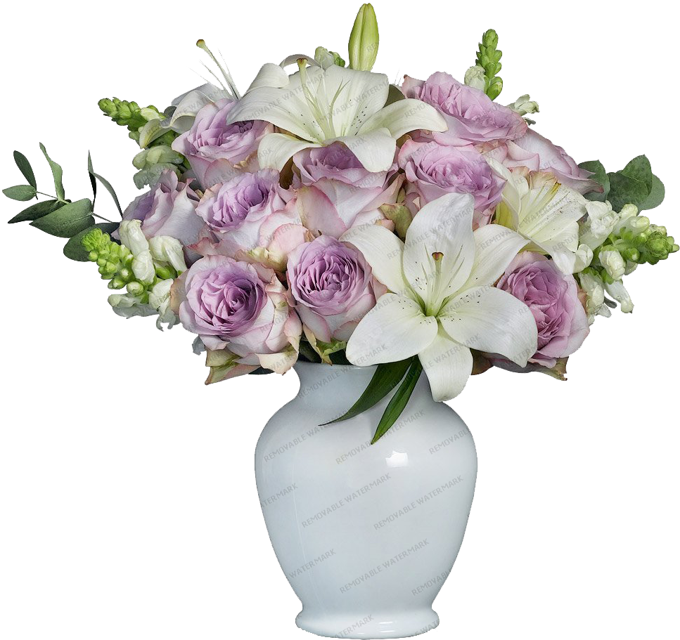 White Lily In A Bouquet - Bouquet (1000x1000), Png Download