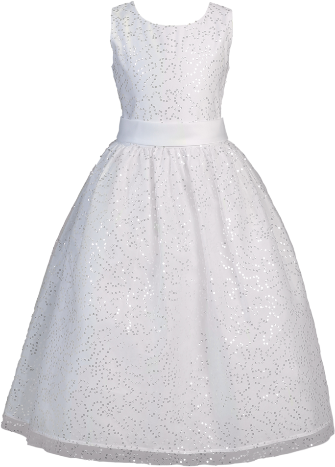 Girls Sequined Tulle First Holy Communion Dress W - Cocktail Dress (683x1024), Png Download