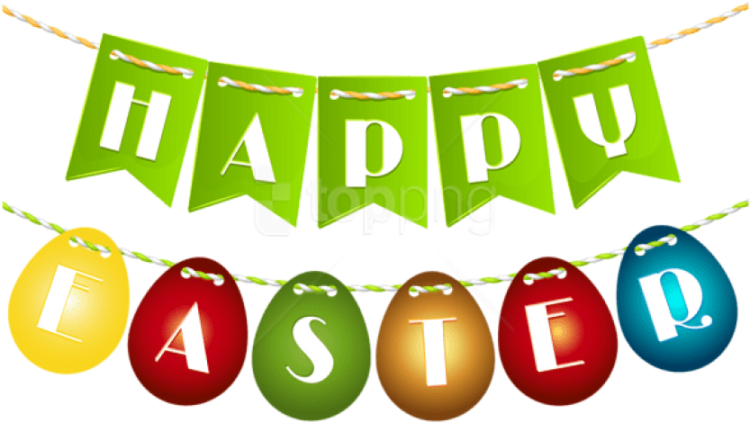 Free Png Download Happy Easter Egg Streamer Png Images - Happy Easter Clipart (850x478), Png Download