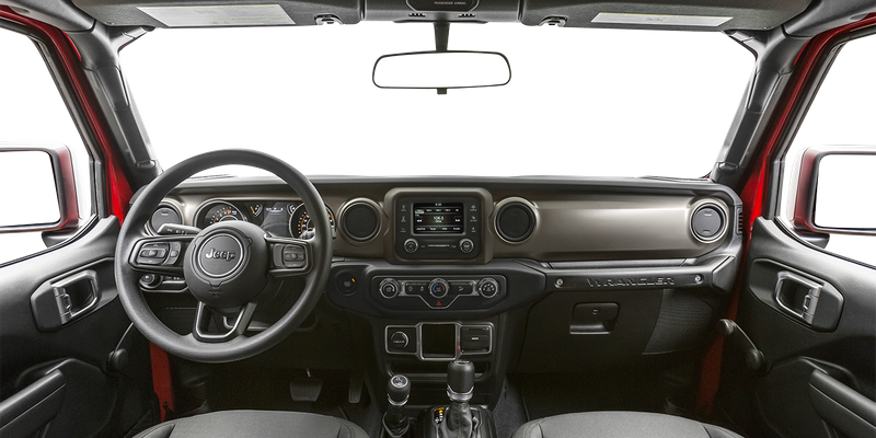 Centered Wide Dash Shot - Black Heritage Tan Interior Wrangler Sport (800x400), Png Download