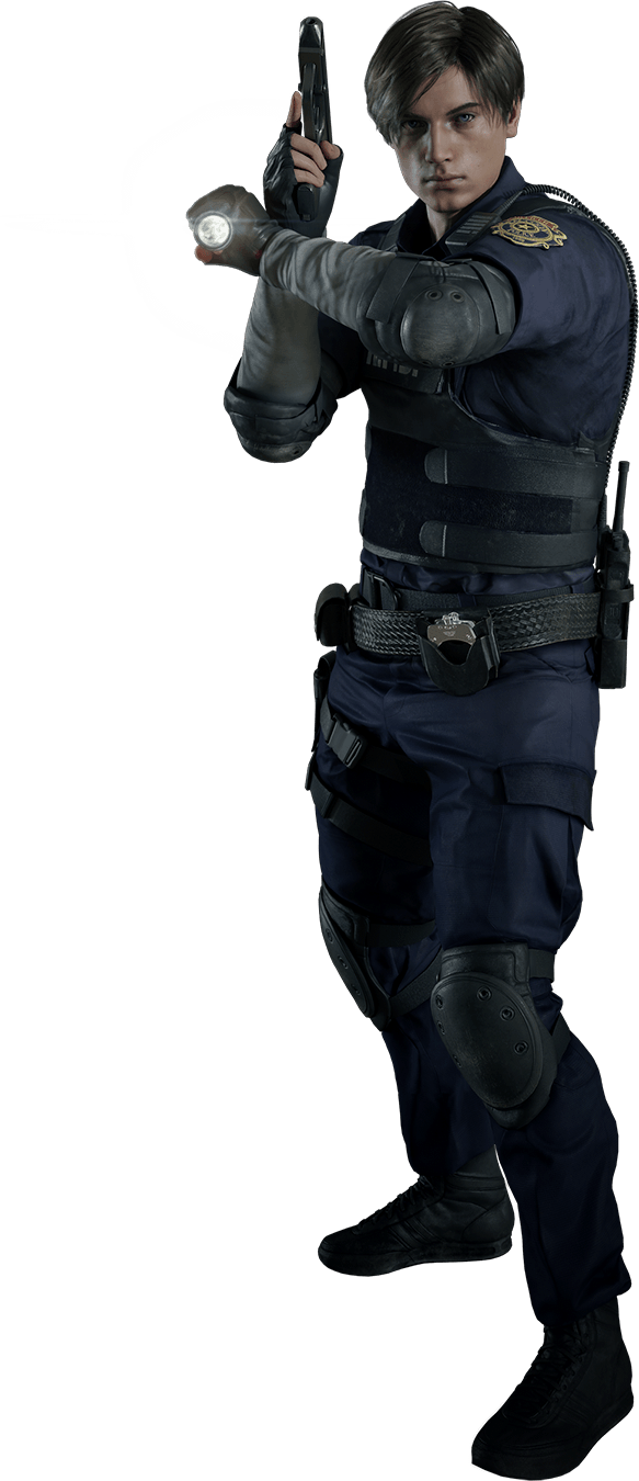 Leons Costume - Resident Evil 2 Remake Leon Render (583x1350), Png Download