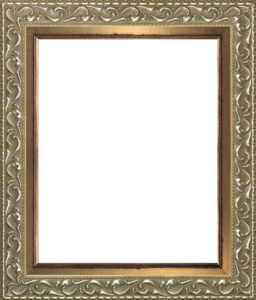 Rococo Silver And Burnished Gold Custom Stacked Frame - Régies Képkeretek (854x1000), Png Download