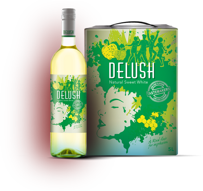 Delush White Wine Pack - Delush Wine Alcohol Percentage (656x616), Png Download