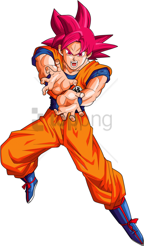 Free Png Goku Ssj Dios Rojo Kamehameha Png Image With - Goku Dbs Ssj God (481x824), Png Download