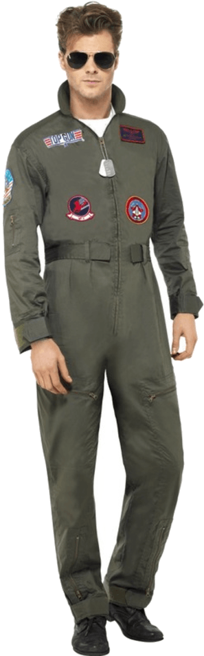 Top Gun Costume Male (600x951), Png Download