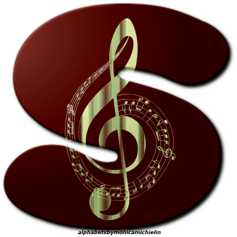 Alfabeto De Clave De Sol Png, Treble Clef Alphabet - Black And Gold Musical Notes (841x833), Png Download