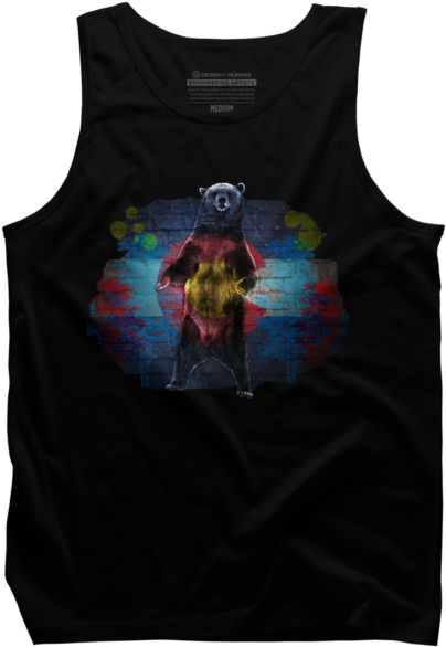 Graffiti Colorado Flag Bear - Active Tank (650x650), Png Download