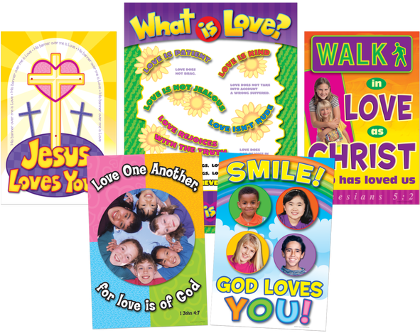 God Is Love Bulletin Board Display Set - Circle (590x590), Png Download