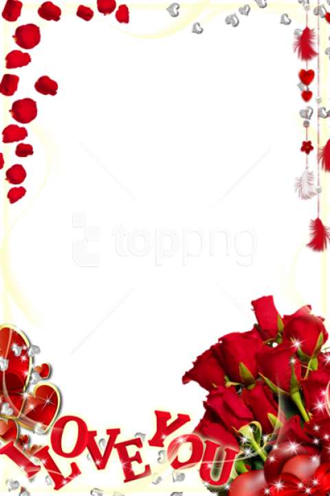 Free Png Cute Transparent Photo Frame With Roses Love - Cute Love Photo Frame (480x720), Png Download