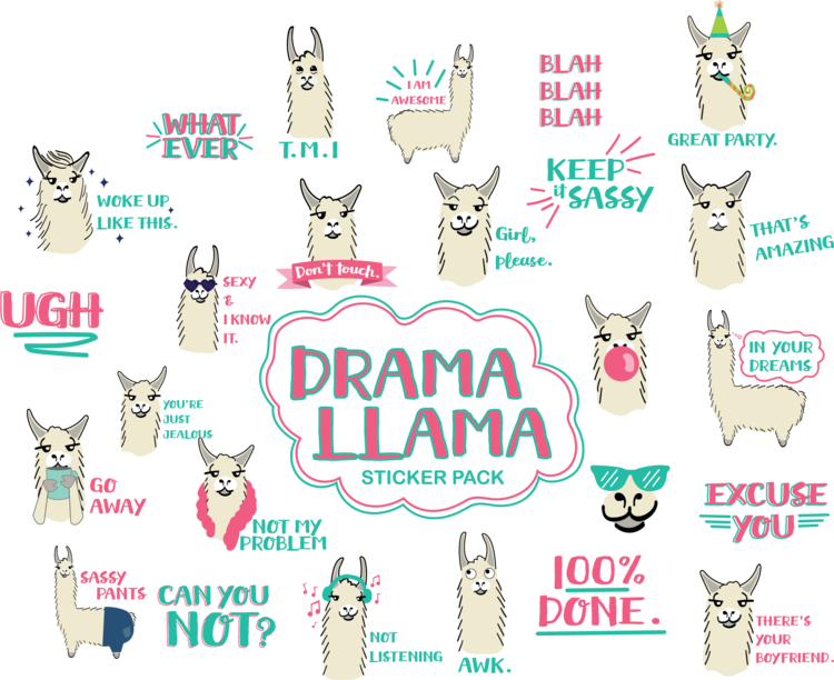 Llamas Png - Cartoon (750x612), Png Download