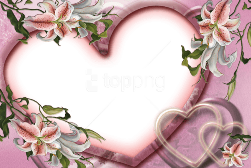 Free Png Best Stock Photos Cute Pink Heart Transparent - Love Photo Frames (850x571), Png Download