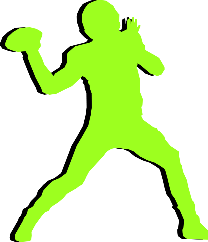 Quarterback Silhouette At Getdrawings - Quarterback Silhouette Png (688x800), Png Download
