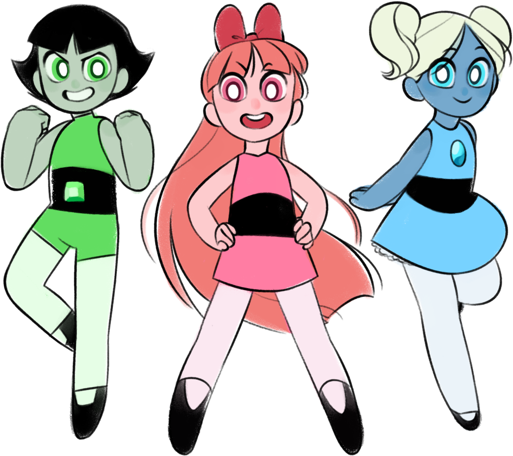 Crossover Ppg Power Puff Girls Steven Universe Steven - Lazytown Crystal Gem Au (1280x1040), Png Download