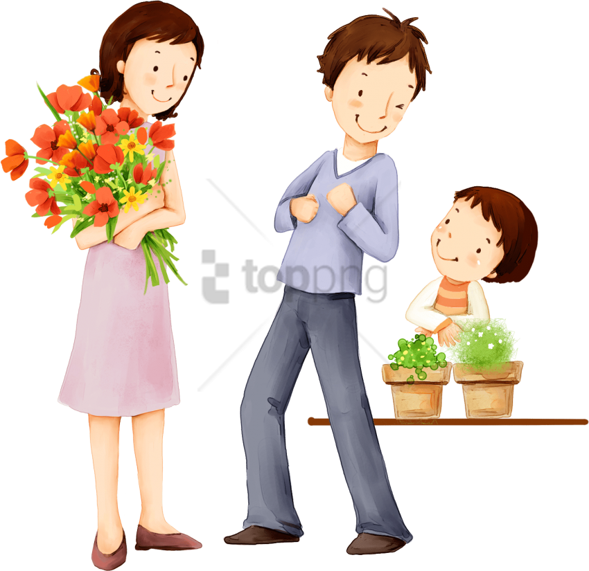 Free Png Download Family Cartoon Png Images Background - Happy Family (850x825), Png Download