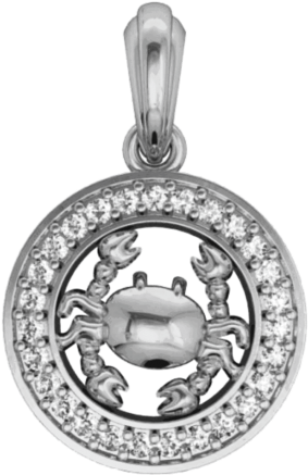 Cancer Charm In Silver With 27 Diamonds - Gold Sagittarius Charm For Bracelet (750x500), Png Download