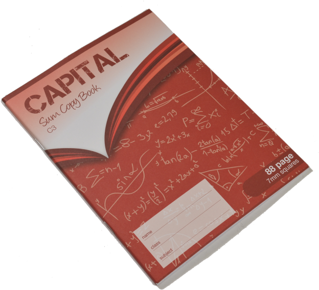 Capital Exercise Book 88 Pages 7mm Squares - Chocolate (650x650), Png Download