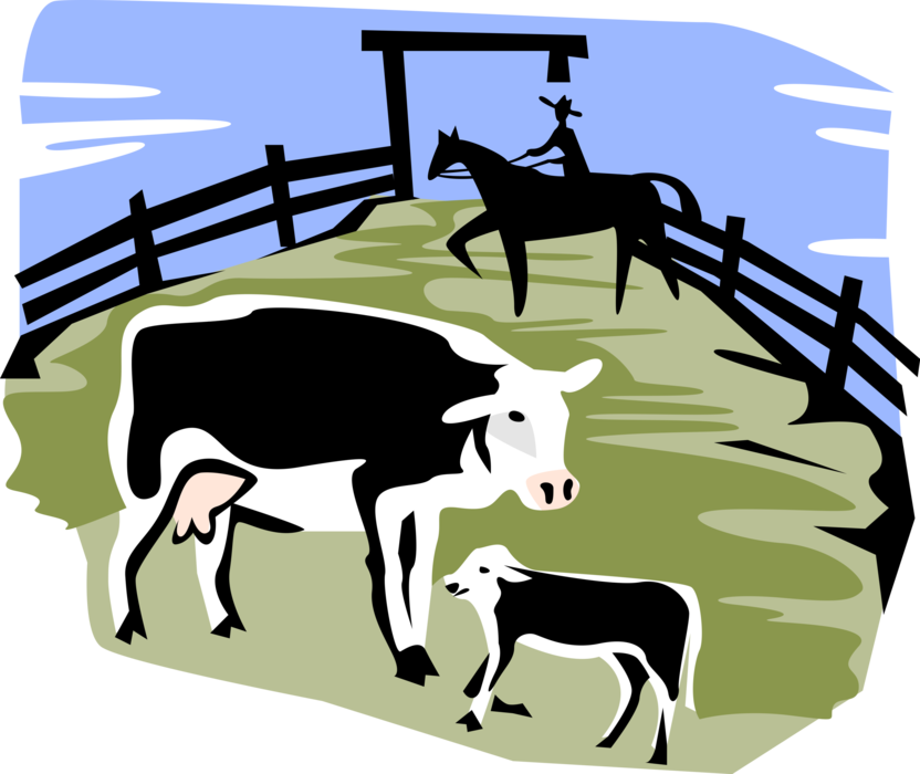 Vector Illustration Of Domestic Farm Livestock Animal (832x700), Png Download