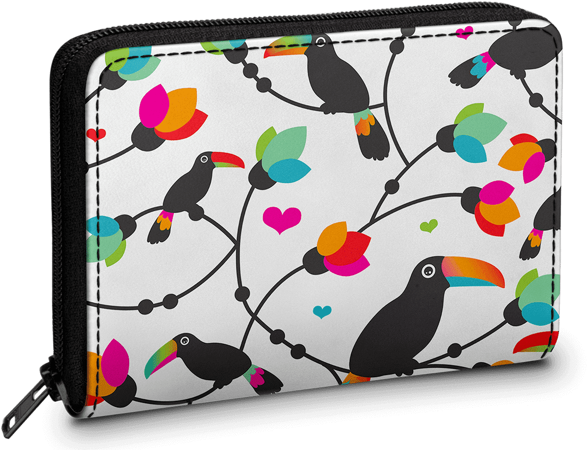 Dailyobjects Tree Tucan Zipper Slim Card & Coin Wallet - Piciformes (1209x900), Png Download