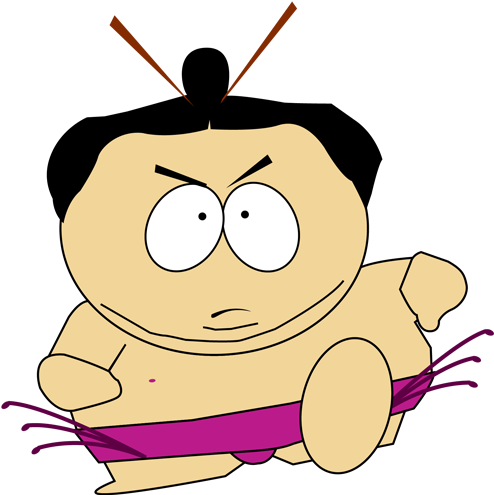 Southpark-eric Cartman Sumo - Emoticones De South Park (500x666), Png Download