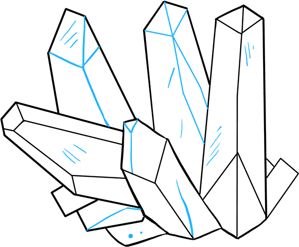 How To Draw Crystals - Drawing Of A Crystal (680x678), Png Download