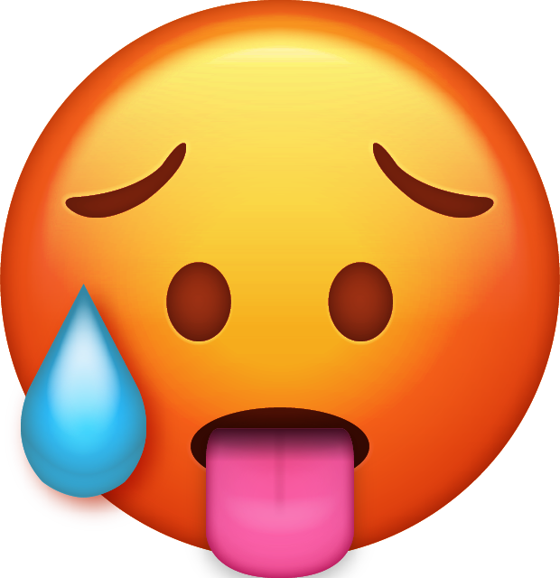 Download Hot Emoji - Iphone Red Face Emoji (620x640), Png Download