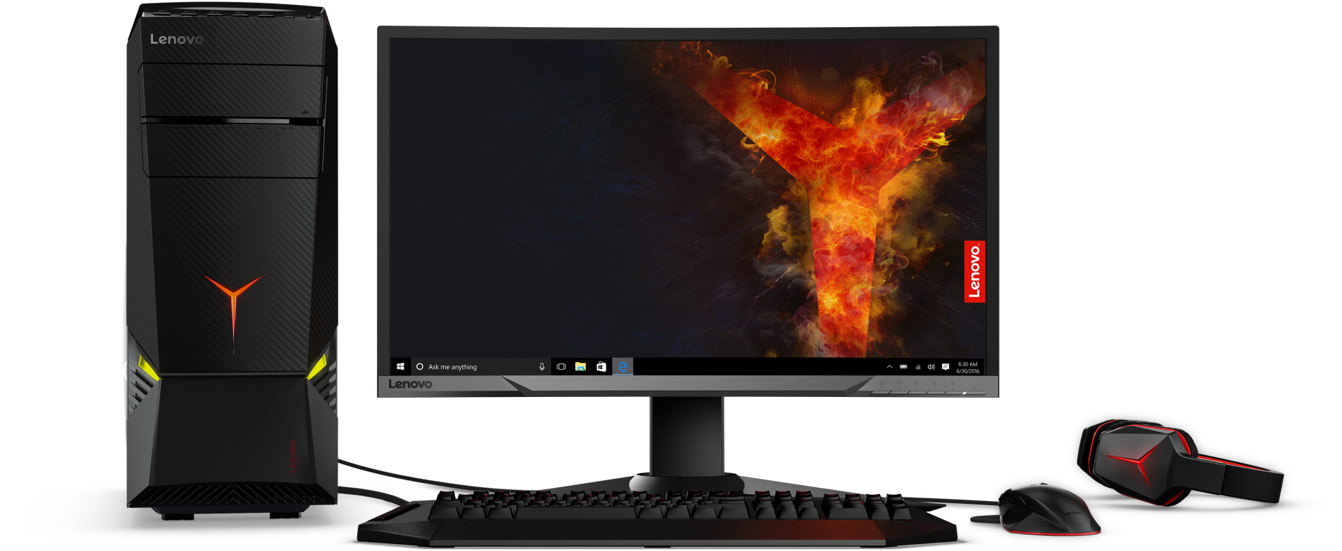 Lenovo Announces New Legion Gaming Towers Powered By - Lenovo Ideacentre Y700 2017 (2000x1126), Png Download