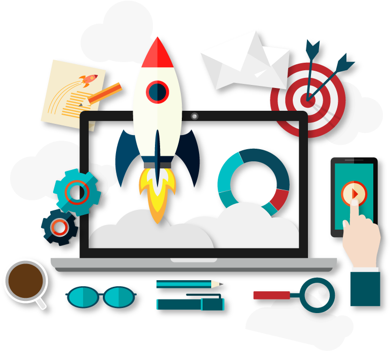 Idea Clipart Story Solution - Digital Marketing Vector Png (770x694), Png Download