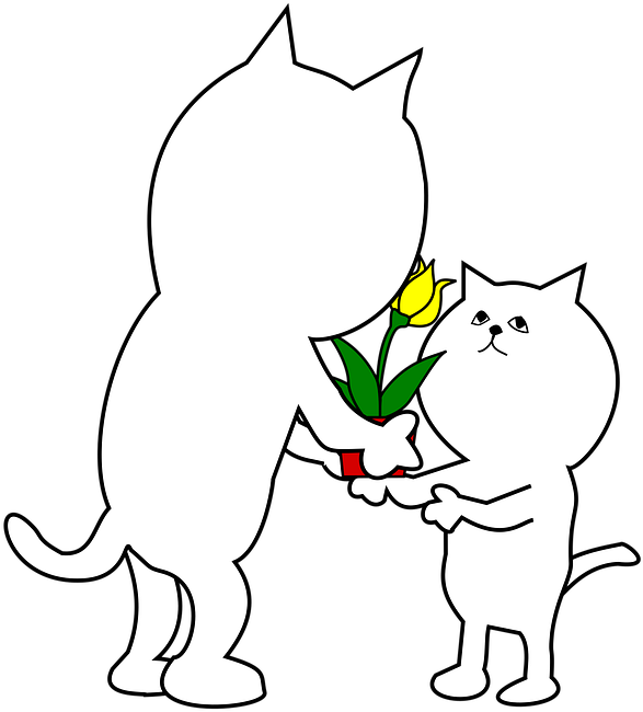 Gift Inheritance Parent Child Cat Cartoon Family - Cartoon (720x720), Png Download