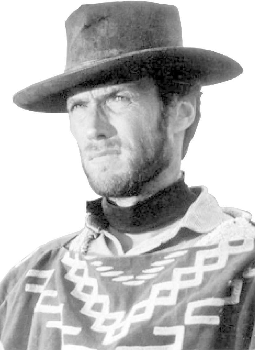 Sticker Clint Eastwood Noir Et Blanc Western Tinnova - Clint Eastwood Few Dollars More (1540x1155), Png Download