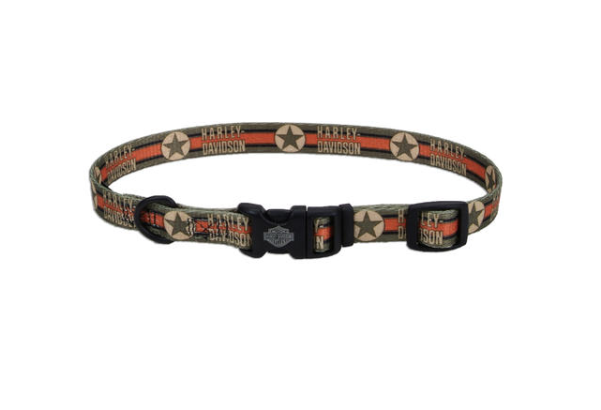 Hd Adj Nylon Collar 5/8"x18" Vintage Military Star - Bracelet (600x600), Png Download