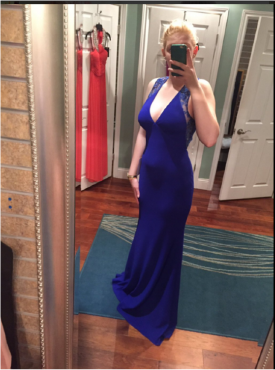 2017 Custom Newest Royal Blue Prom Dress,v Neck Prom - Gown (750x750), Png Download
