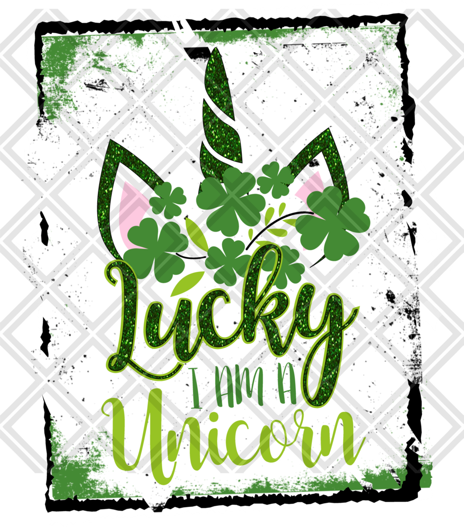 Lucky I Am A Unicorn Frame Htv Transfer, Sublimation (902x1024), Png Download