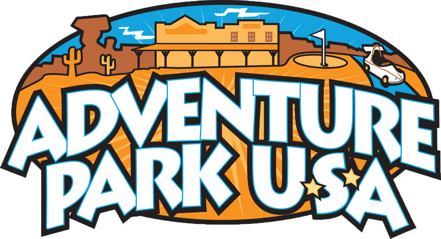 15 Person Minimum For Group Bookings, With A $50 Deposit - Adventure Park Usa Logo (1500x815), Png Download