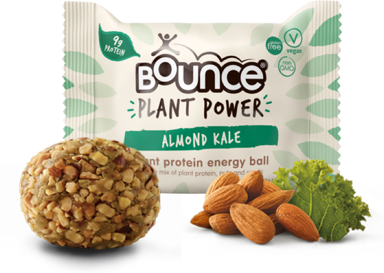 Vegan Energy Balls - Bounce Balls Plant Power Almond Kale (1 Ball) (750x534), Png Download
