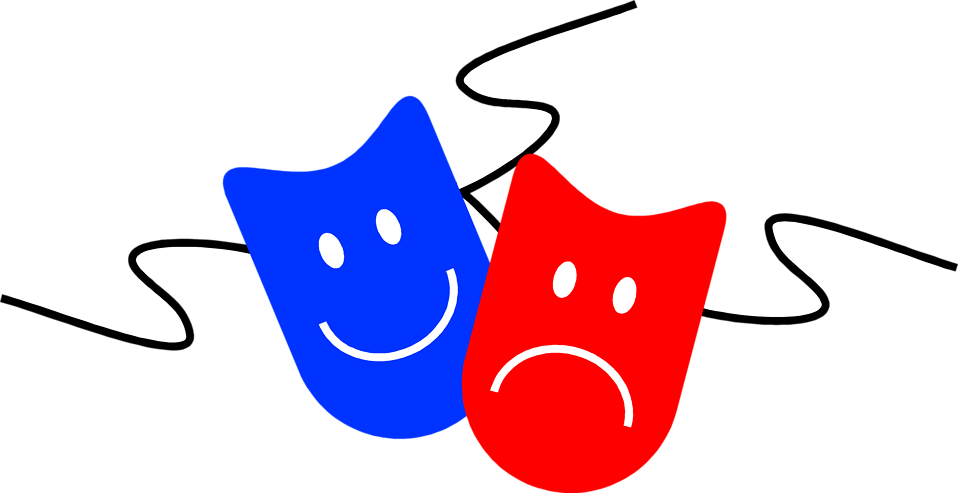 Mask Clipart Comedy Drama - Theatre Mask Clipart (958x493), Png Download