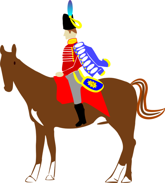 Man, Riding, Horse, Rider, Barrie, Cavalry, Drama - Cartoon Man On Horse (576x640), Png Download