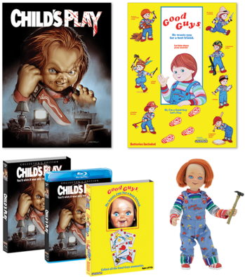 Childs Play Blu Ray With Neca Chucky - Child's Play Collector's Edition Blu Ray (375x405), Png Download