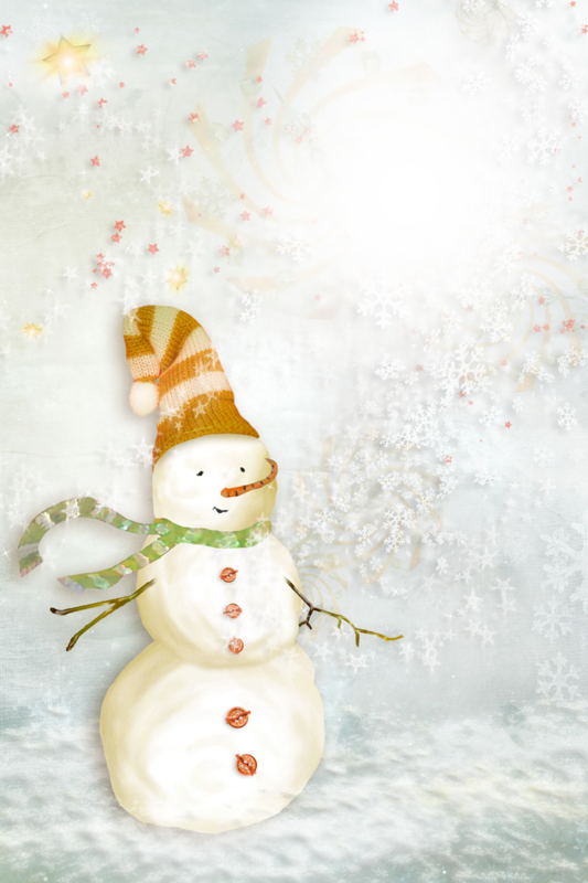 Cadre Png Bonhomme De Neige, Hiver - Snowman (533x800), Png Download