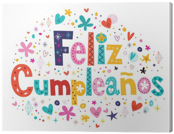 Happy Birthday In Spanish Text Canvas Print • Pixers® - Dior Silver Flower Ring (400x400), Png Download