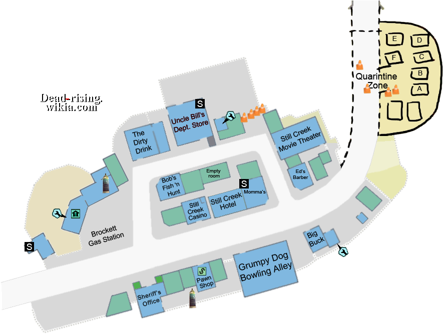 Case 0 Map Air Horn - Dead Rising 2 Case Zero Map (901x667), Png Download