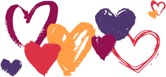 Hand-drawn Hearts In Various Colours - Leben,lieben,leiden (ltd.gatefold/red Vinyl) Lp (580x270), Png Download