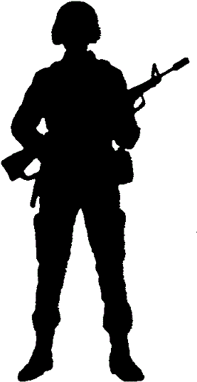 Picture Black And White Library Soldier Clip Art Transprent - Easy Soldier Silhouette (596x596), Png Download