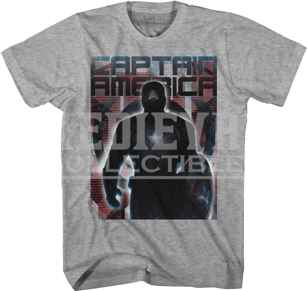 Captain America Winter Soldier Silhouette T-shirt - John Wayne T Shirts (608x608), Png Download