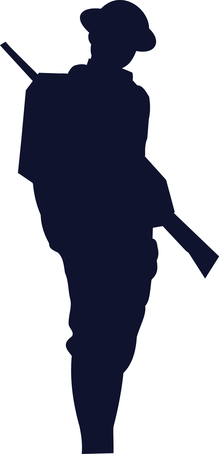 History Clipart Ww1 - World War One Soldier Silhouette (901x1866), Png Download