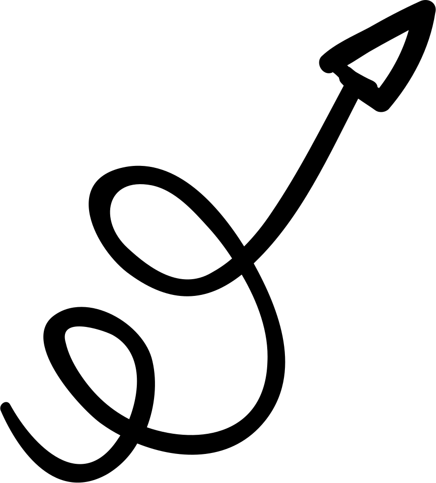 Swirly Scribbled Arrow Svg - Spiral Arrow Clipart (886x981), Png Download